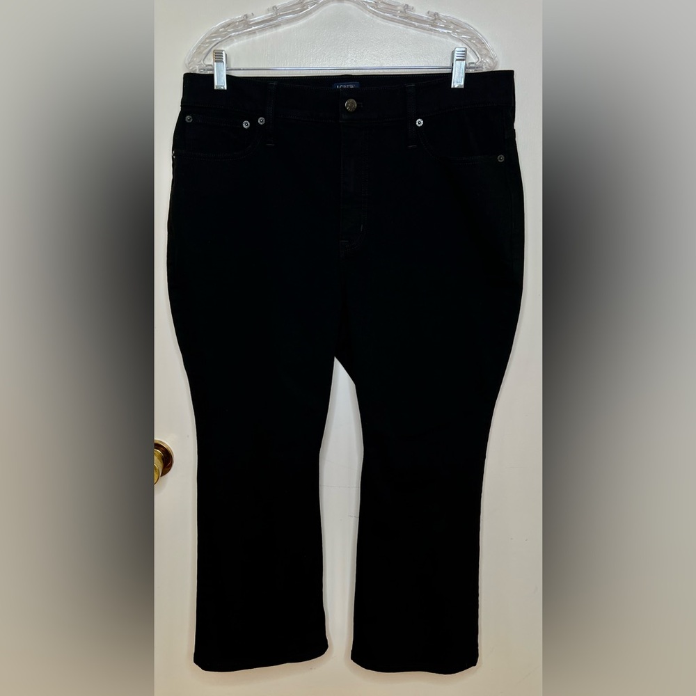 J Crew High Rise Flare Crop Black Jeans, Size 33 Petite, NWOT